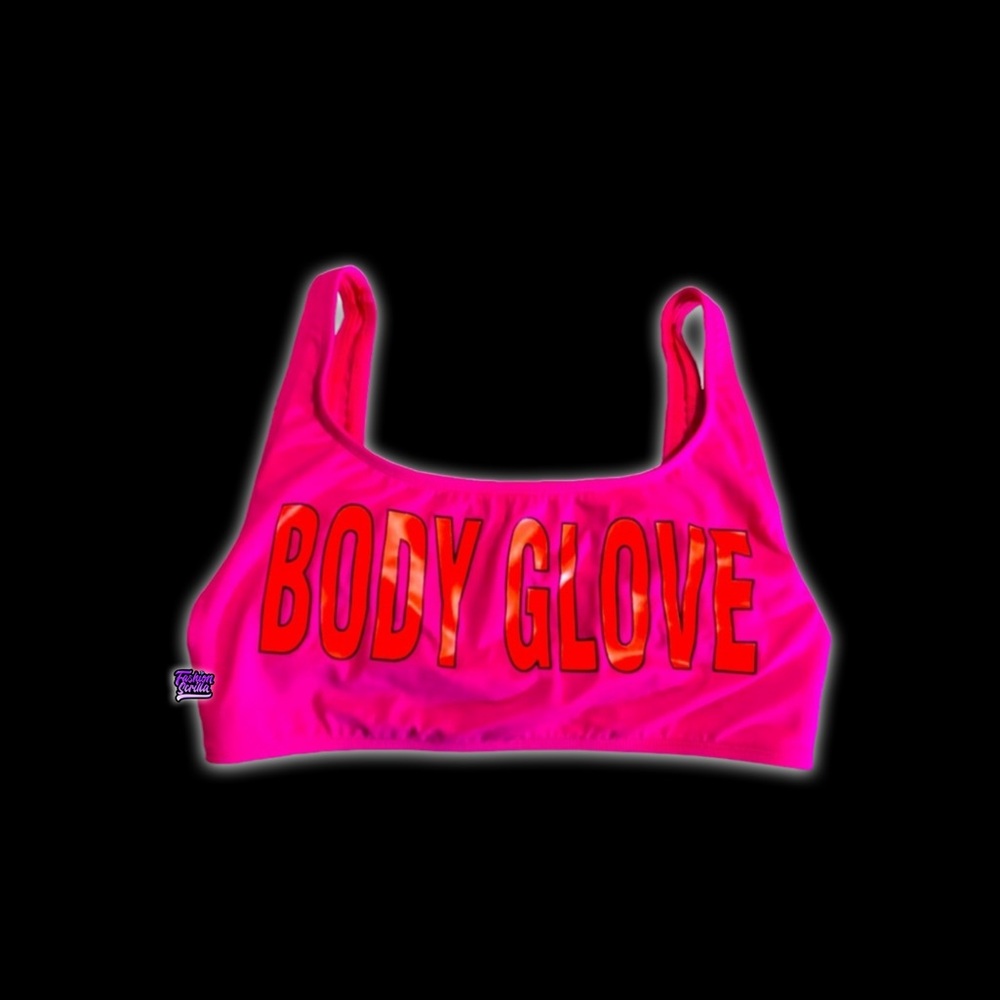 Body Glove 80’s Vintage Pink Cropped Bikini Tank Top Swimwear